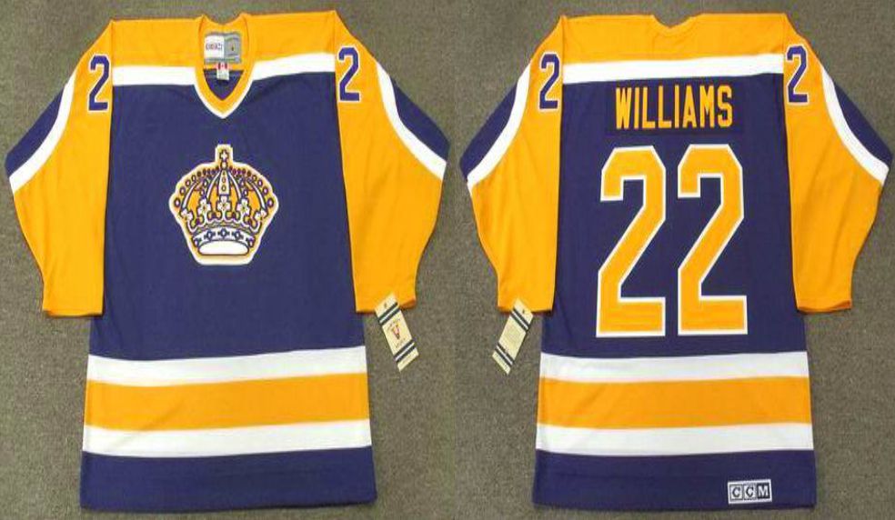 2019 Men Los Angeles Kings #22 Williams Blue CCM NHL jerseys